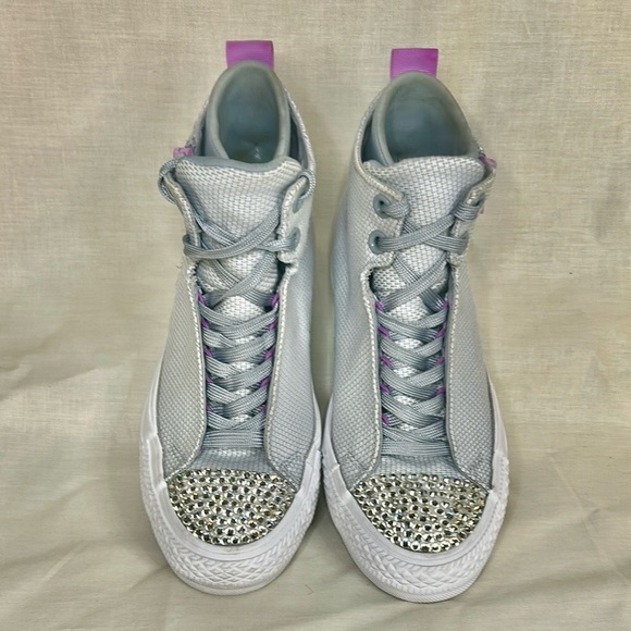 Converse Chuck Taylor Selene Shield Sneakers | Size 7 | Custom Rhinestone Toe - Picture 1 of 7